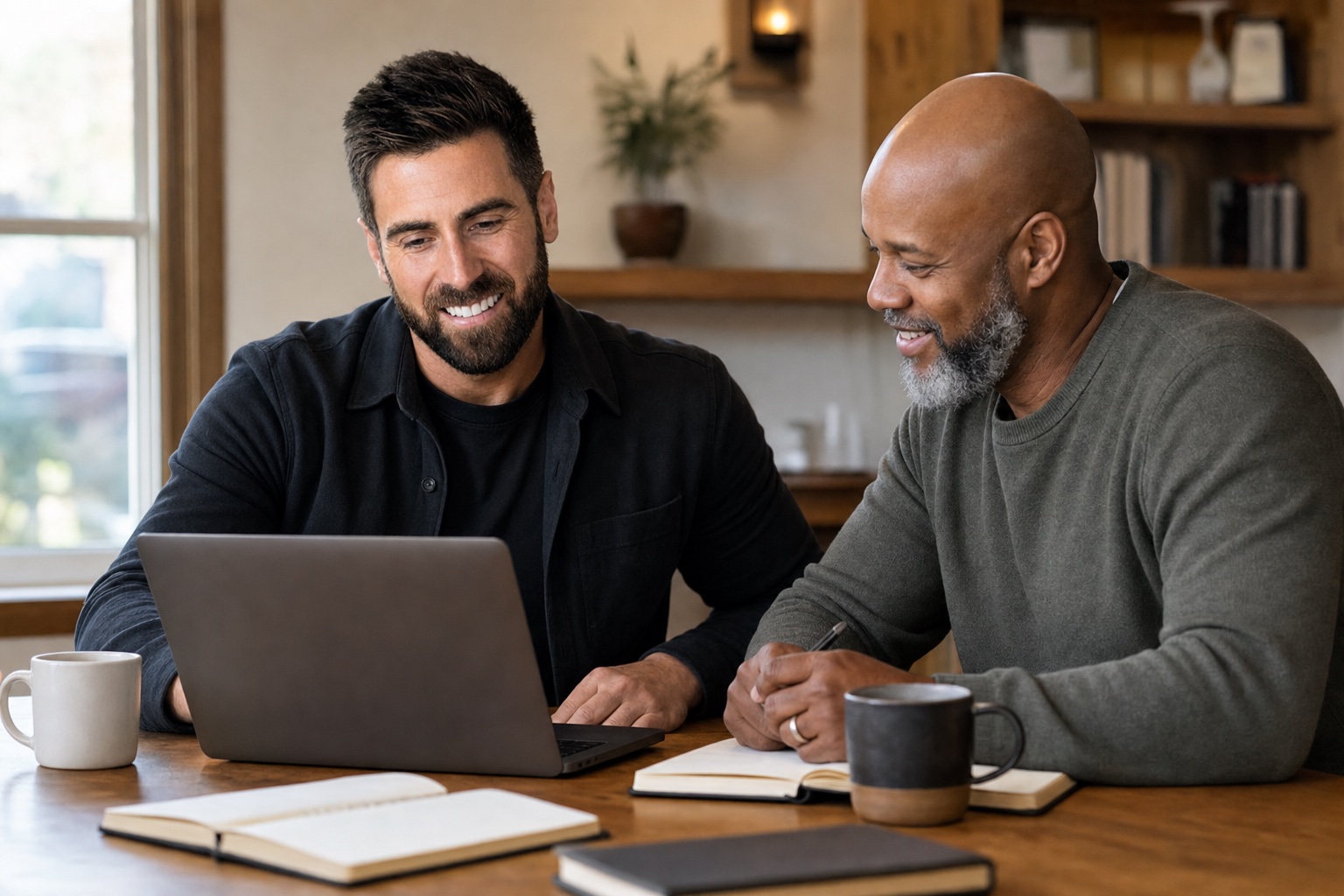 Chris reviewing a website with a church leader